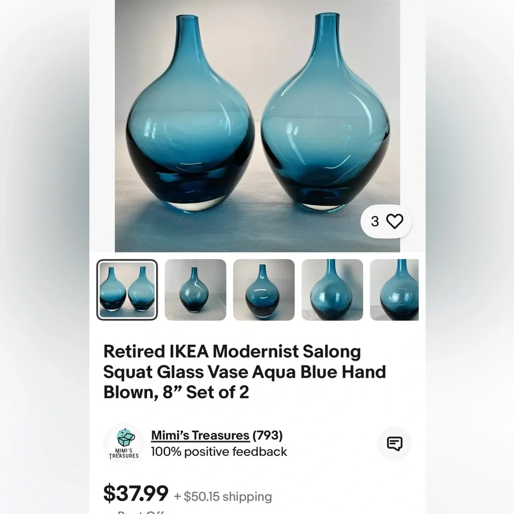 💧HP! Vintage Ikea Vase. Designed by Johanna Jelnek, Salong series in the 90s